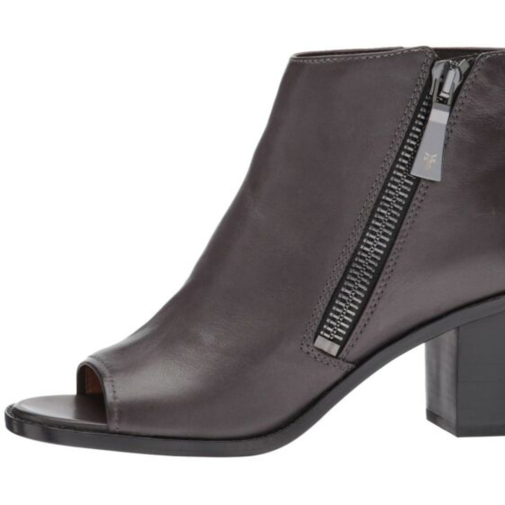 Frye Brielle Leather Peep Toe Booties - Picture 6 of 7